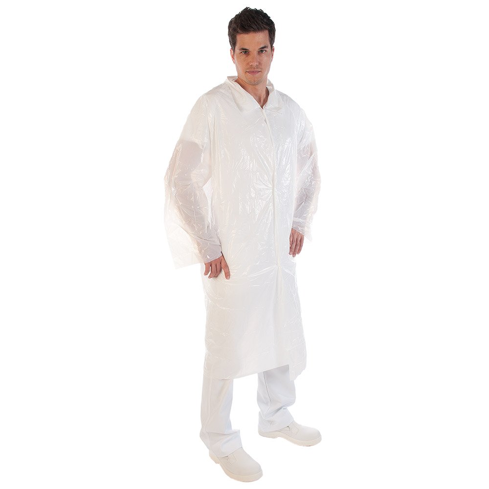Besucherkittel, weiß, 120 cm, Pack a) 10 Stück