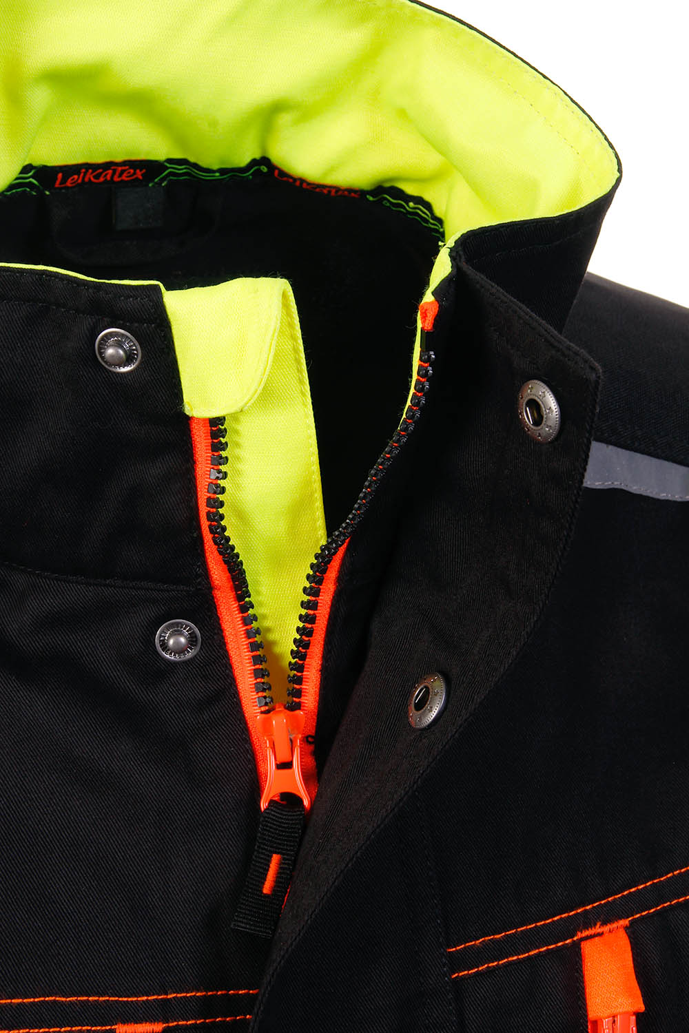 Arbeitsweste BLACK LINE, schwarz-neongelb-leuchtorange