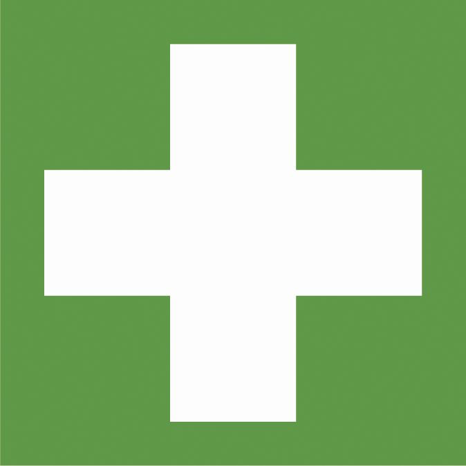 Rettungszeichen Erste-Hilfe, Folie, selbstklebend, ASR A1.3, 10 x 10 cm