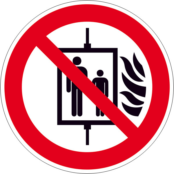Gebotsschild"Aufzug im Brandfall nicht benutzen"74x210x0,1cm